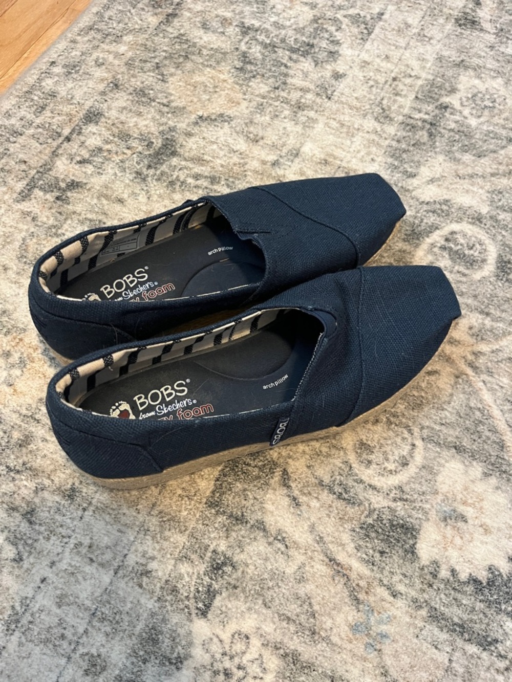 BOBS from Skechers Navy Wedge Espadrille Flats